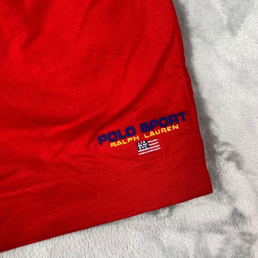 Vintage Polo Sport Ralph Lauren Red Knit Shorts Mens XL Vintage 90s Cotton - Picture 5 of 9